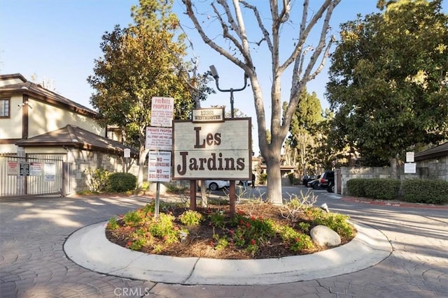 view of community sign