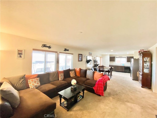 view of carpeted living room