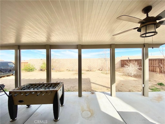 view of patio / terrace with ceiling fan