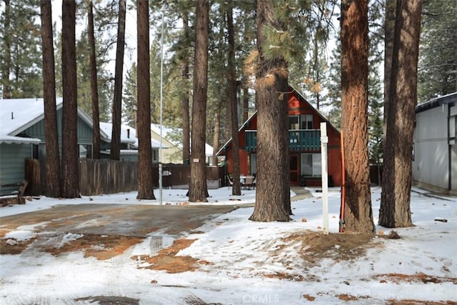 view of snowy yard