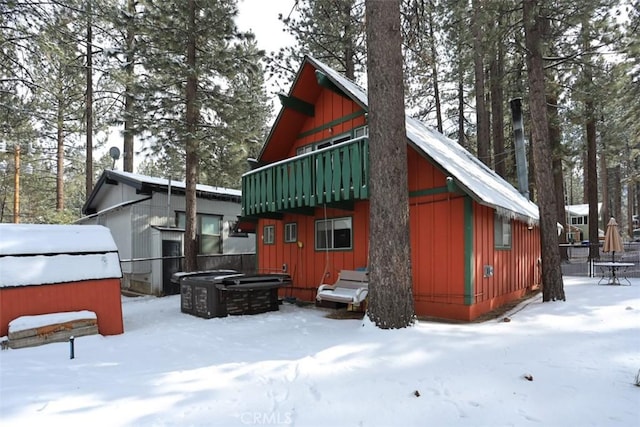 view of snowy exterior