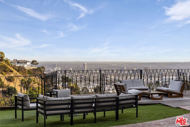 view of patio featuring an outdoor living space