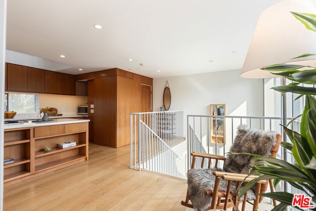 kitchen featuring light wood-type flooring