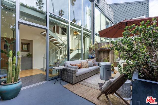 view of patio / terrace featuring an outdoor hangout area