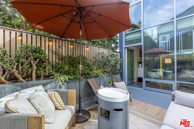 view of patio with an outdoor hangout area