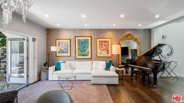 living room featuring hardwood / wood-style floors