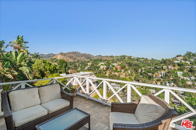 balcony with a mountain view