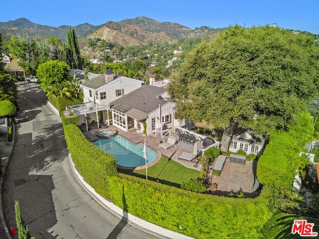 aerial view featuring a mountain view