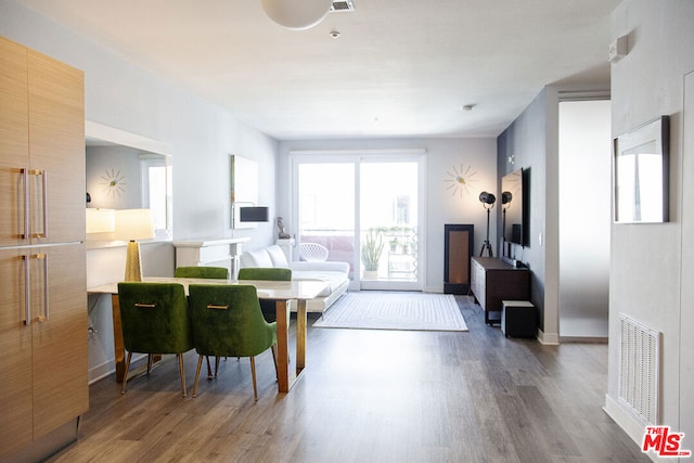 living room featuring hardwood / wood-style flooring