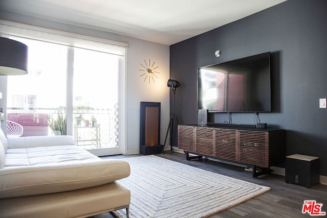 bedroom with wood-type flooring