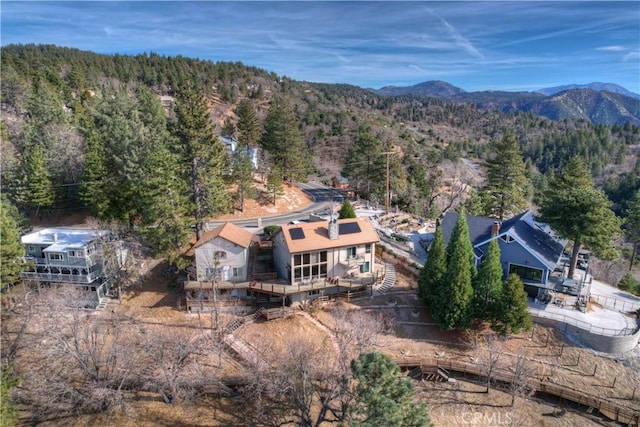 bird's eye view with a mountain view