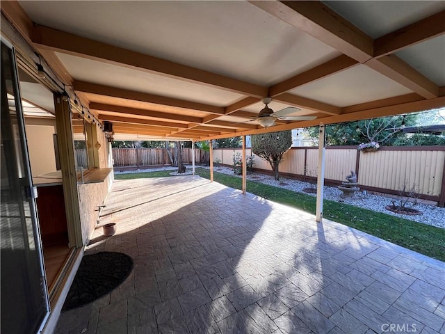 view of patio / terrace with ceiling fan