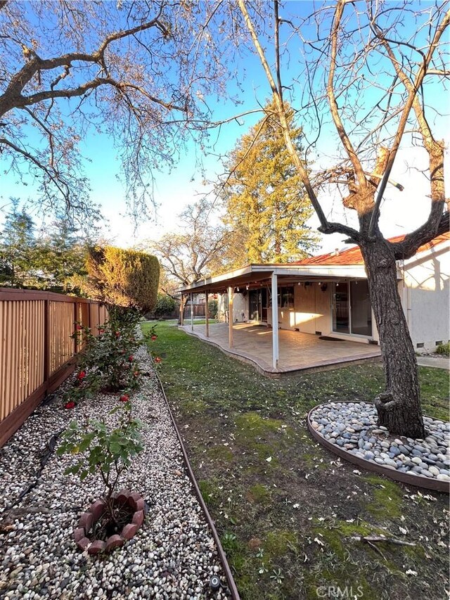 view of yard with a patio area