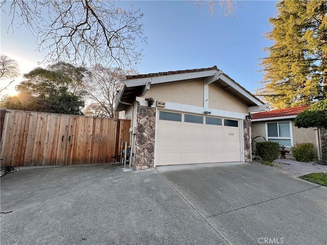 view of front of home with a garage