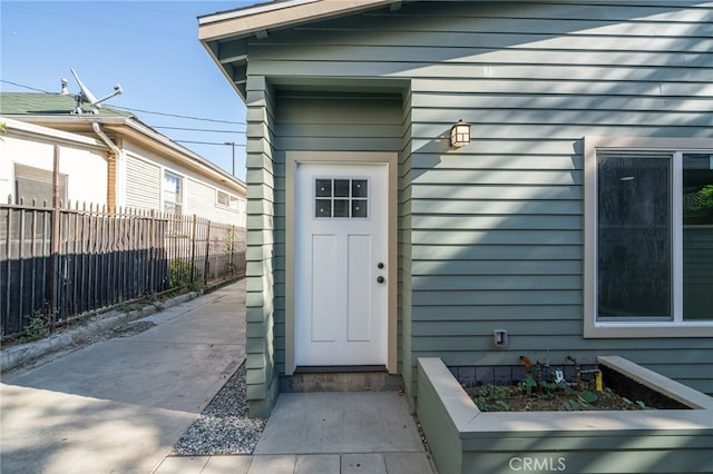 view of doorway to property