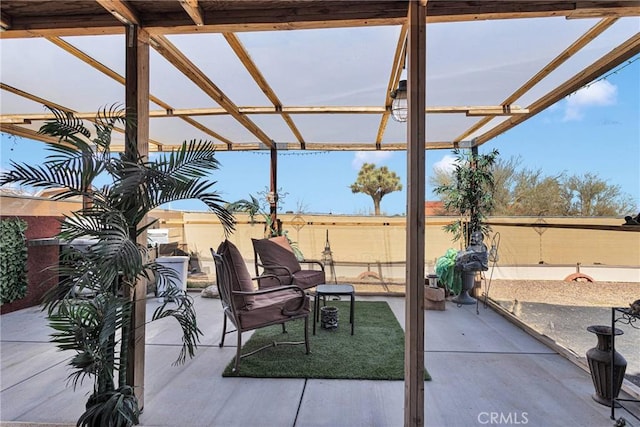 view of patio with a pergola