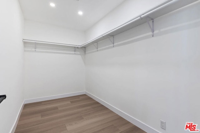 spacious closet featuring hardwood / wood-style floors