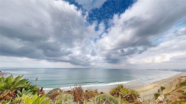 water view featuring a beach view