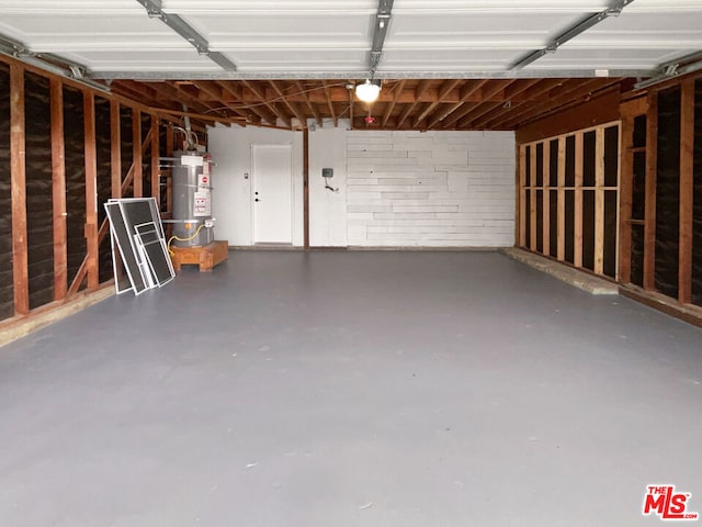 garage with water heater