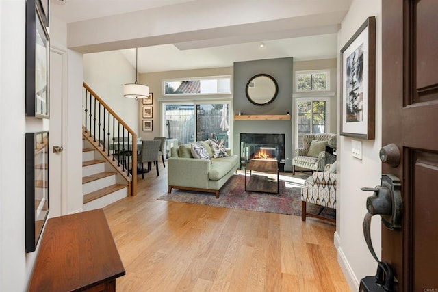 living room featuring light hardwood / wood-style floors