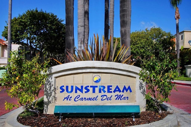 view of community sign