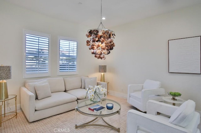 living area with baseboards