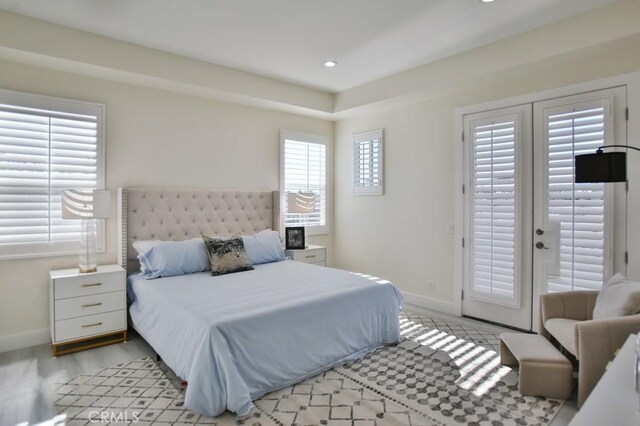 bedroom featuring light hardwood / wood-style floors