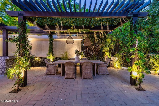 view of patio / terrace with a pergola