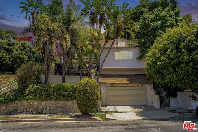 view of front of house with a garage