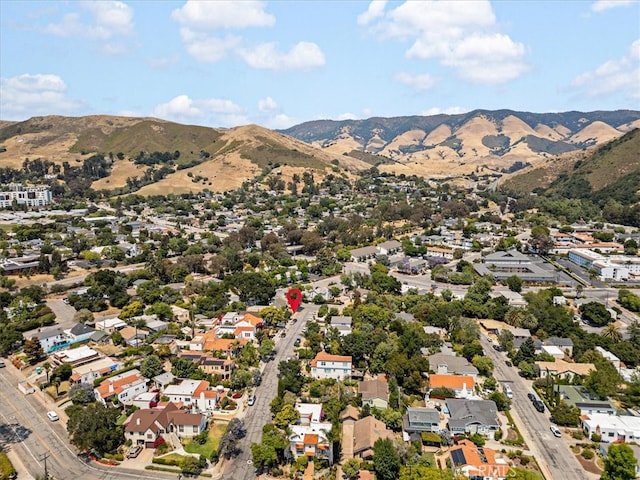 aerial view with a mountain view