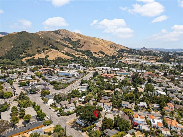 aerial view featuring a mountain view