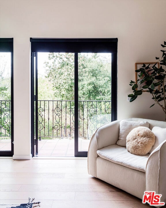 interior space featuring hardwood / wood-style floors and a wealth of natural light