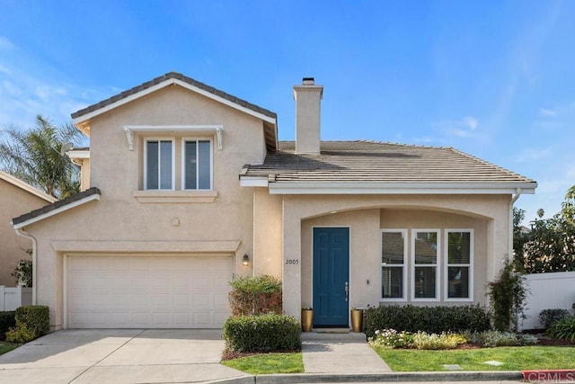 view of front of house with a garage