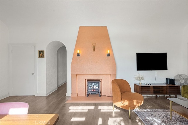 living room featuring wood-type flooring