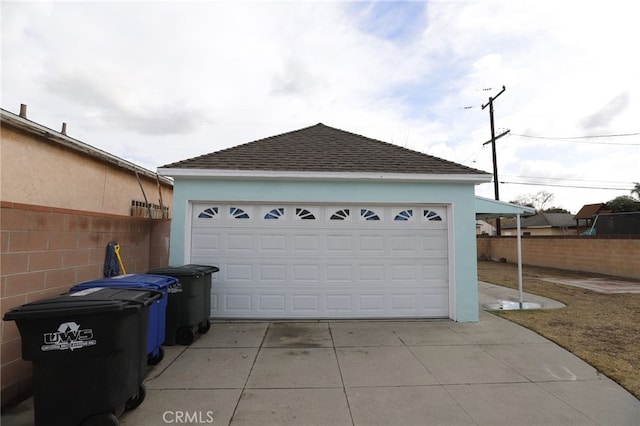 view of garage