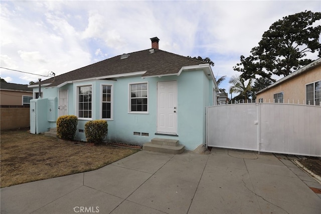 view of front of home with a patio