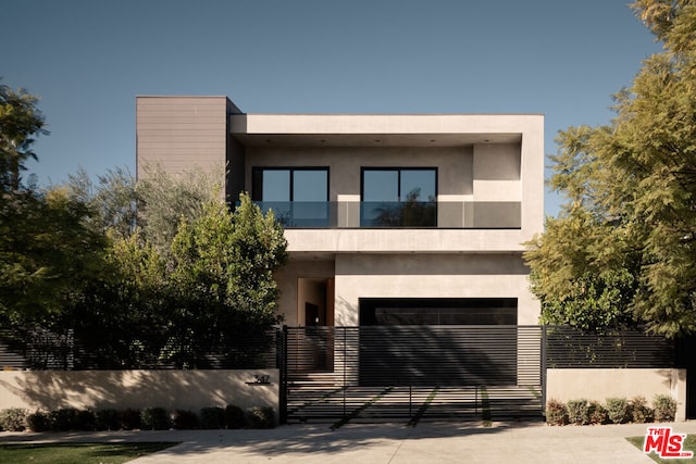 contemporary house featuring a garage