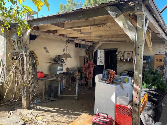 exterior space with washer / dryer