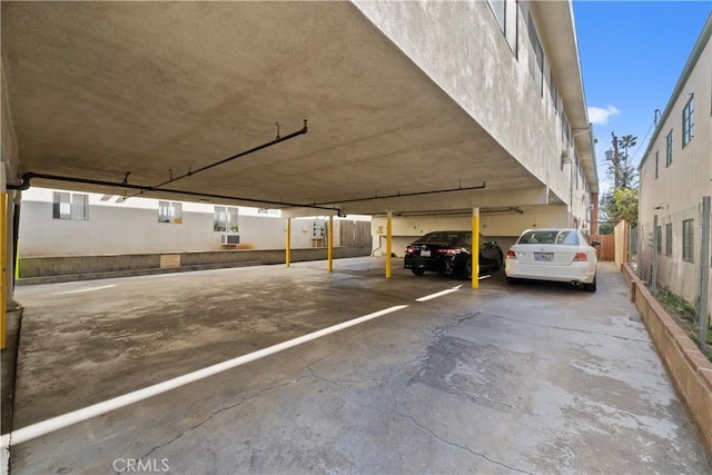 garage with a carport