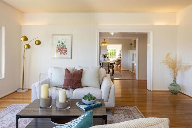 living room featuring hardwood / wood-style floors