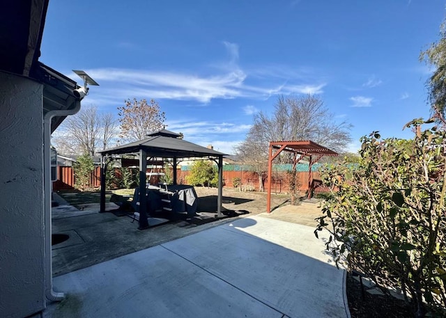 view of patio with a gazebo