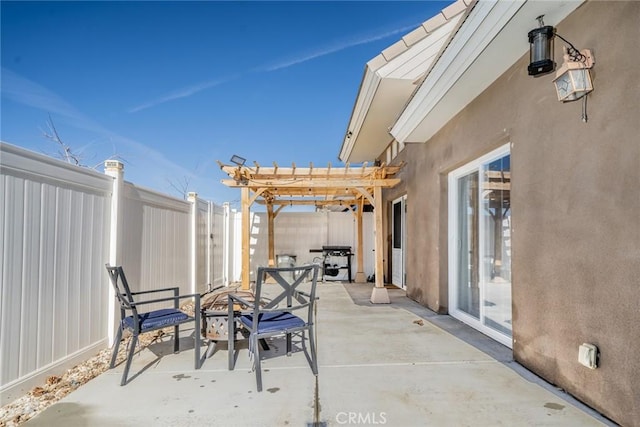 view of patio / terrace with a pergola