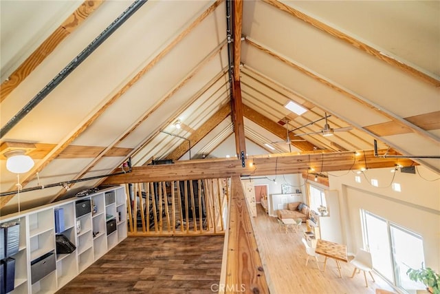 view of unfinished attic