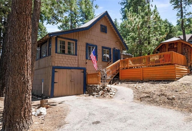 view of front of house with a deck