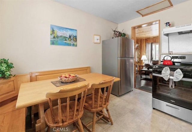 view of tiled dining room