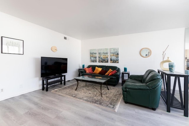 living room featuring hardwood / wood-style flooring