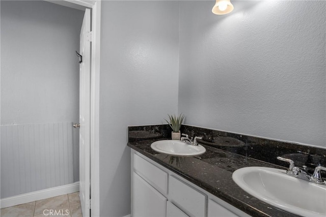 bathroom featuring vanity and tile patterned floors