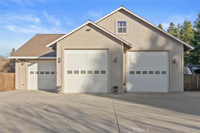 exterior space with a garage