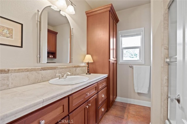 bathroom featuring vanity and tile patterned floors