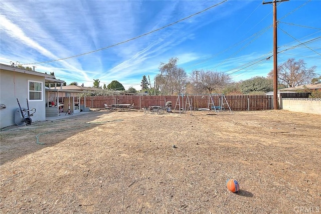 view of yard with a patio area